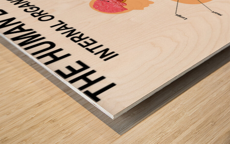 Internal organs of human body Wood print