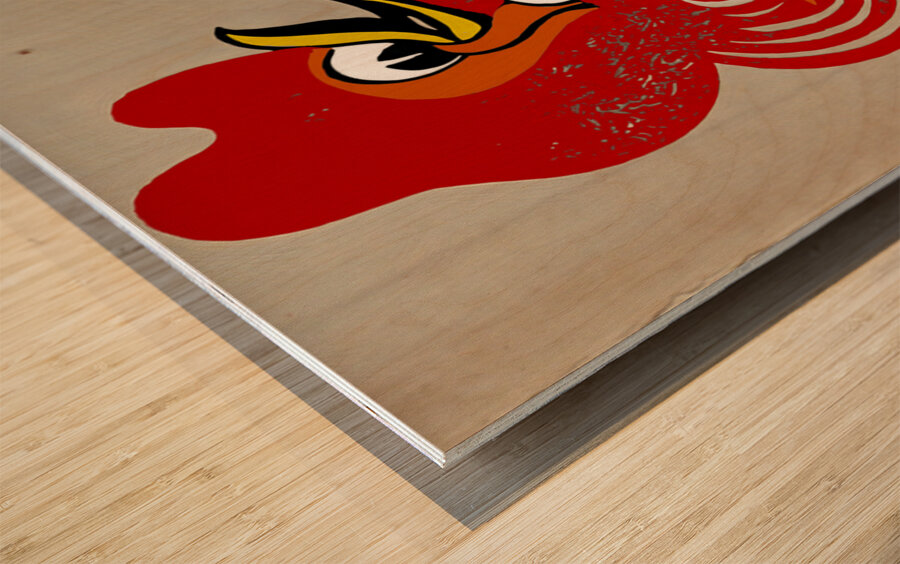 1950s Goebel Rooster Football Cartoon Wood print