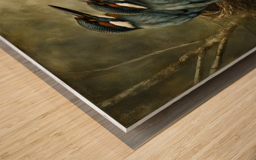 KINGFISHER CHICK Wood print