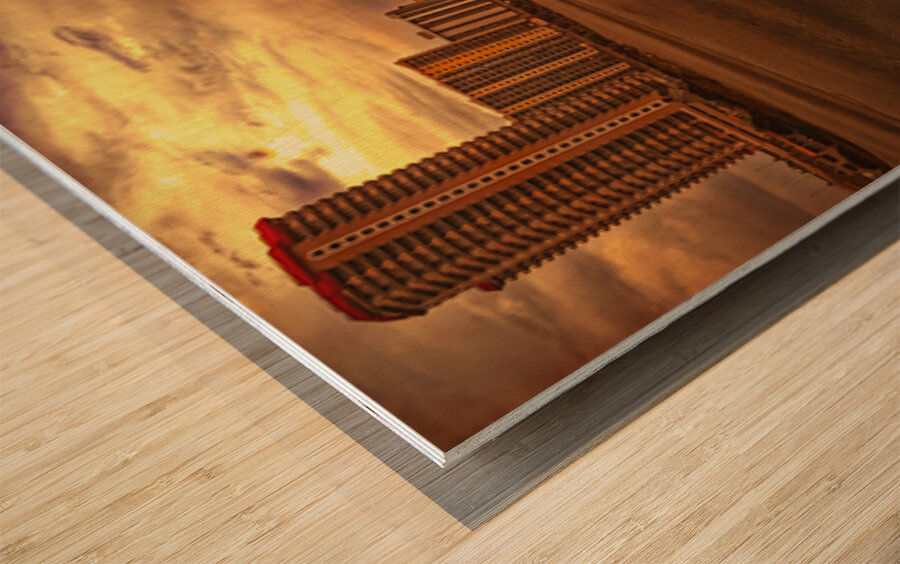 Myrtle Beach Wood Apache Pier at Sunrise Wood print