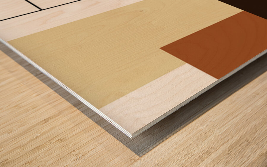 Beige and Black Geometric Abstract Wood print