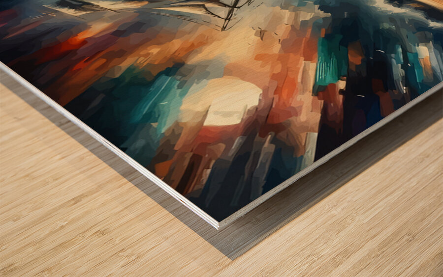 Pirate Ship On a Rough Sea at Night 2 Wood print