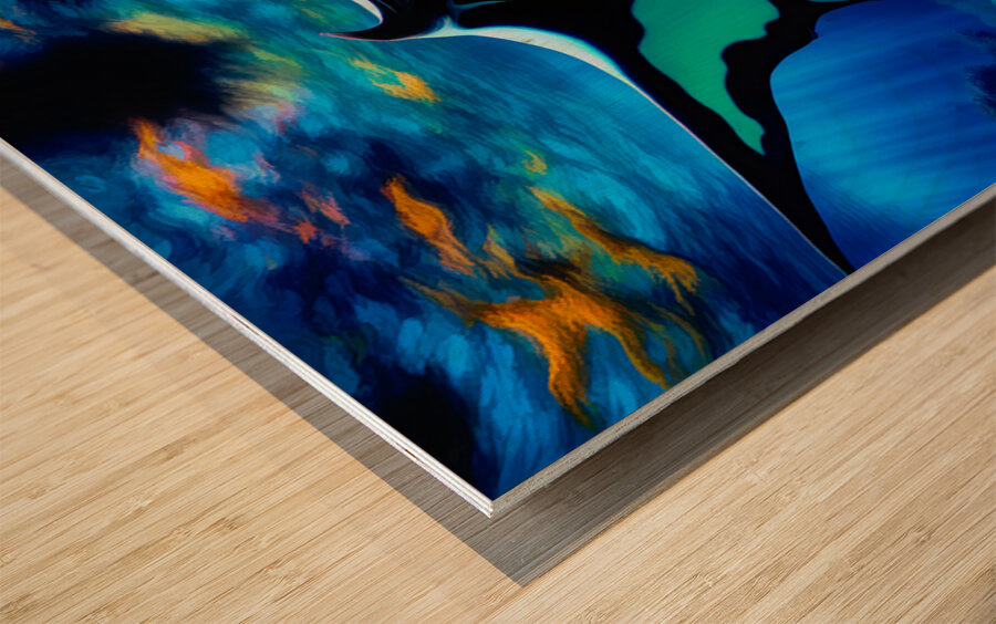 MANTA RAY PAINITING  Wood print