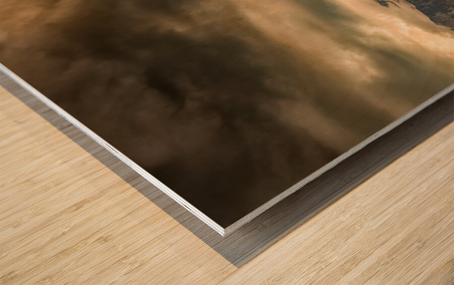 Mount Erasmus  Fire in the Sky Wood print