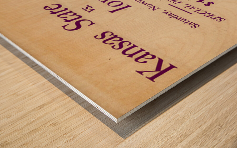 1930s Kansas State vs. Iowa State Football Ad Wood print