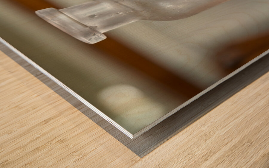 Frosted Glass Decanter Wood print