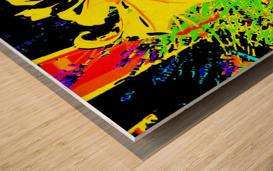   Vibrant Abstract Lilies                                                                                                                    Wood print