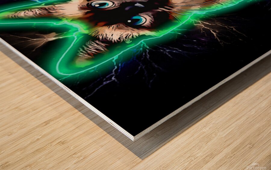 1001 aura neon art siam Wood print