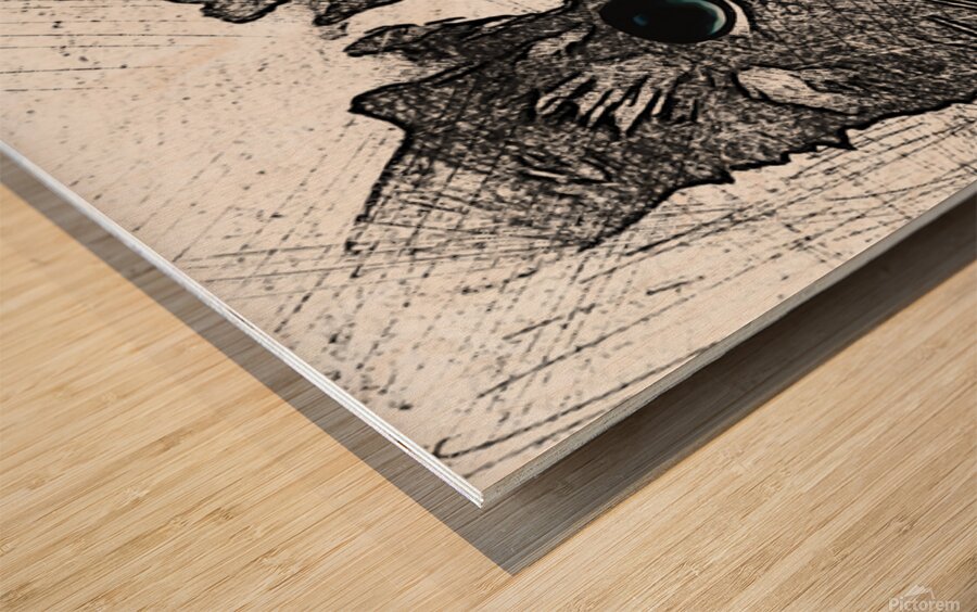 1001 Sketch Art RD mata biru Wood print