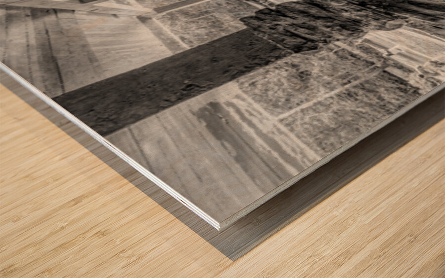 Underneath Rockbridge Mill Grayscale Wood print