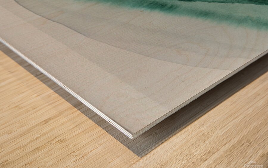 Misty Mountain Green Wood print