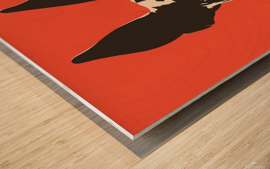 Bold Great Dane Dog Minimalist Black and Orange Dog Design for Dog Lovers Wood print