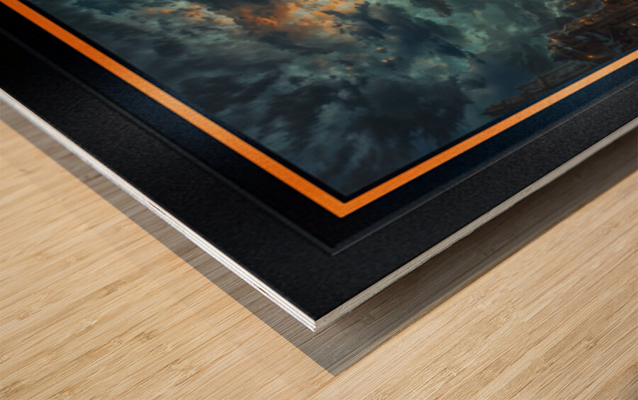 Vextsai Aetheris: Cyberpunk Warrior in Neo-Scipios Ruins Fascinating AI Concept Art by Xzendor7 Wood print