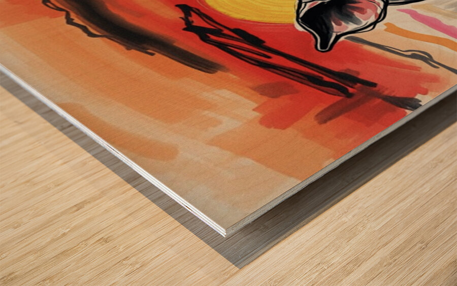 Sunset Pig Oct 29 2025 at 10 26 33 PM Wood print