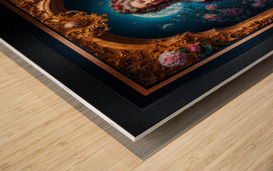 Baroque Portrait Of Lady Drusella Volkovinna Gorgeous AI Concept Art by Xzendor7 Wood print