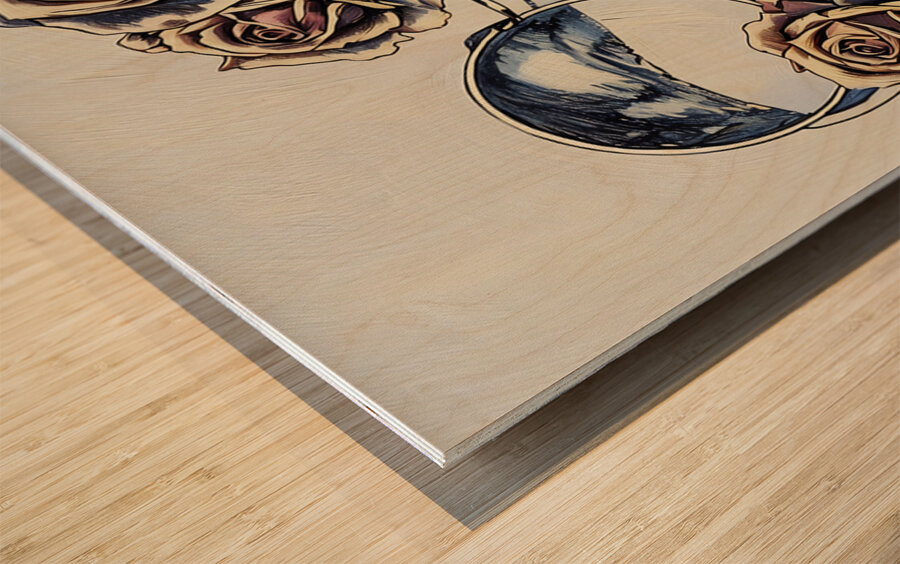 ArtXcl 346 woman sunglasses roses Wood print