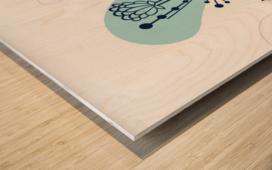 Line art posters design . c Wood print