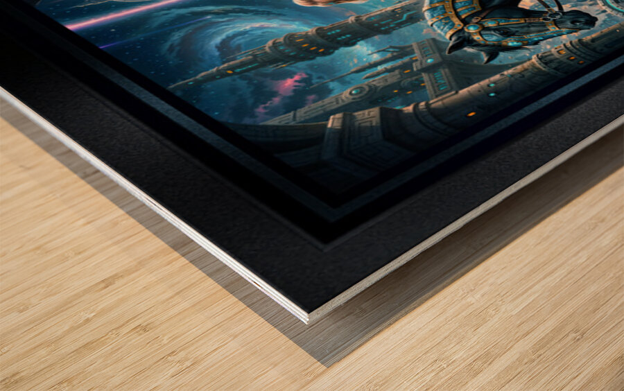 Mylara Wynthra Riding Nyxarion In Gryndorium Captivating AI Concept Art by Xzendor7 Wood print