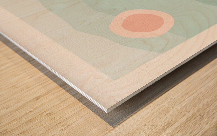 Colorful landscape. b Wood print