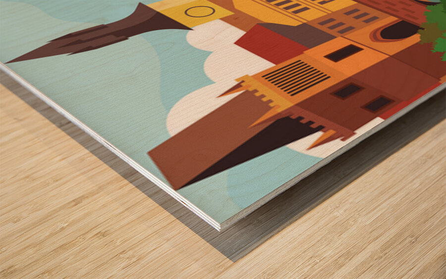 Travel to Prague Wood print