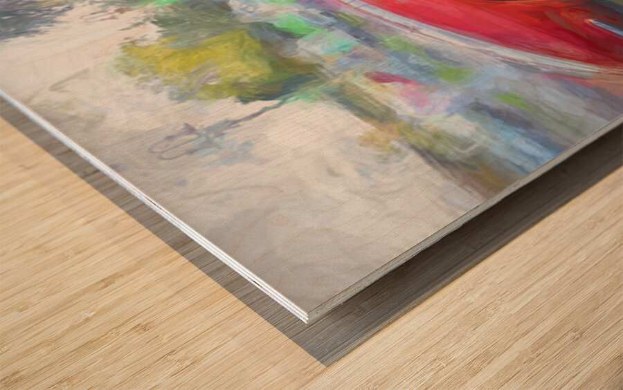 1961 Red Chevrolet Corvette Convertible 2 Wood print