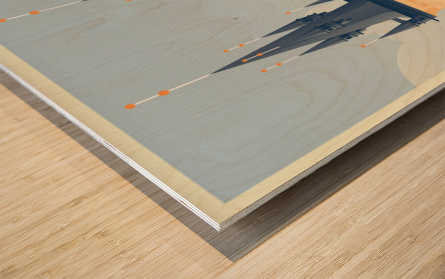 Prague city  Wood print