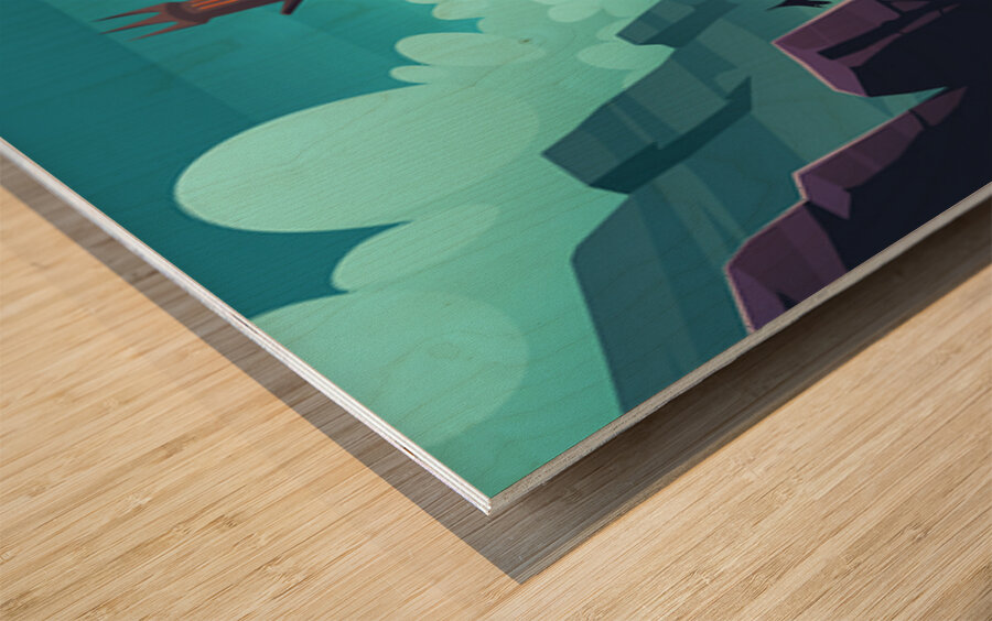 Flying dragon Wood print