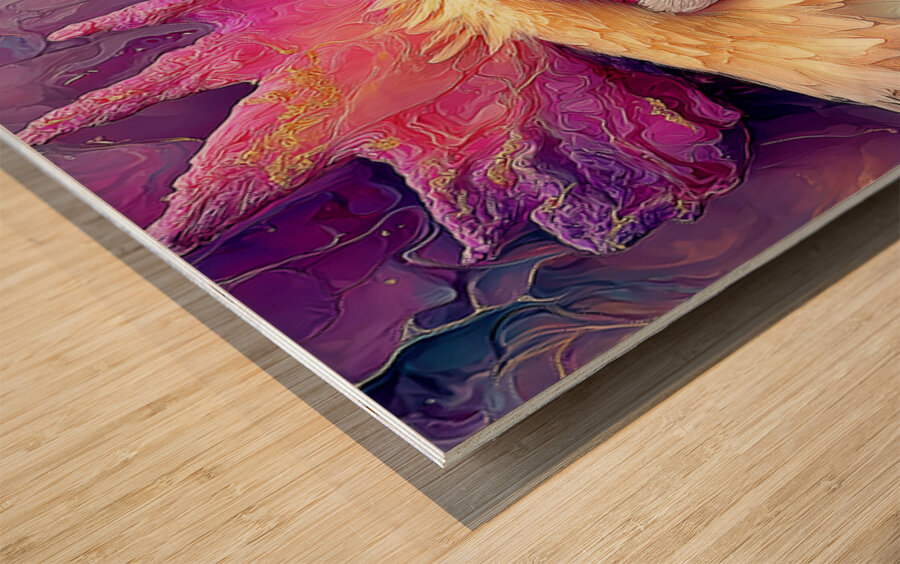 Rooster One Wood print