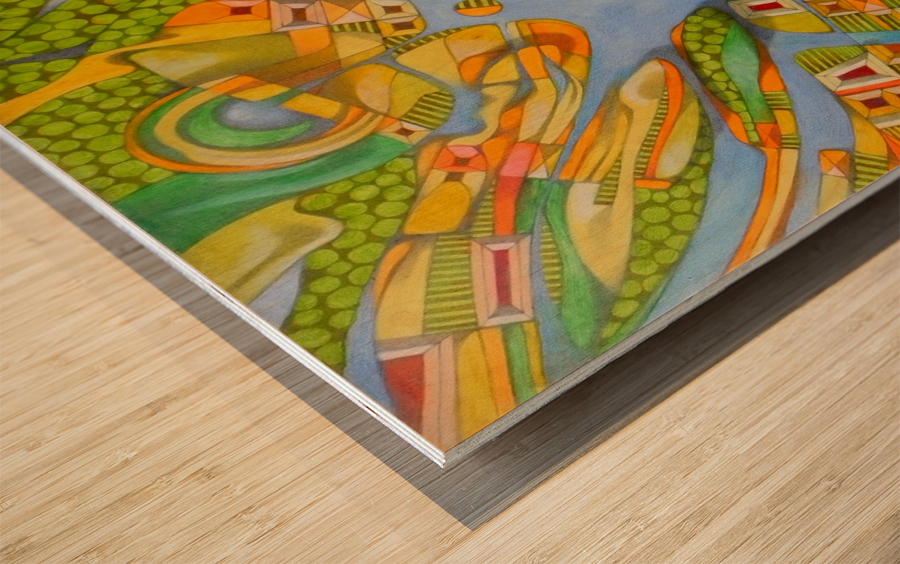 imaginary map of turin Wood print