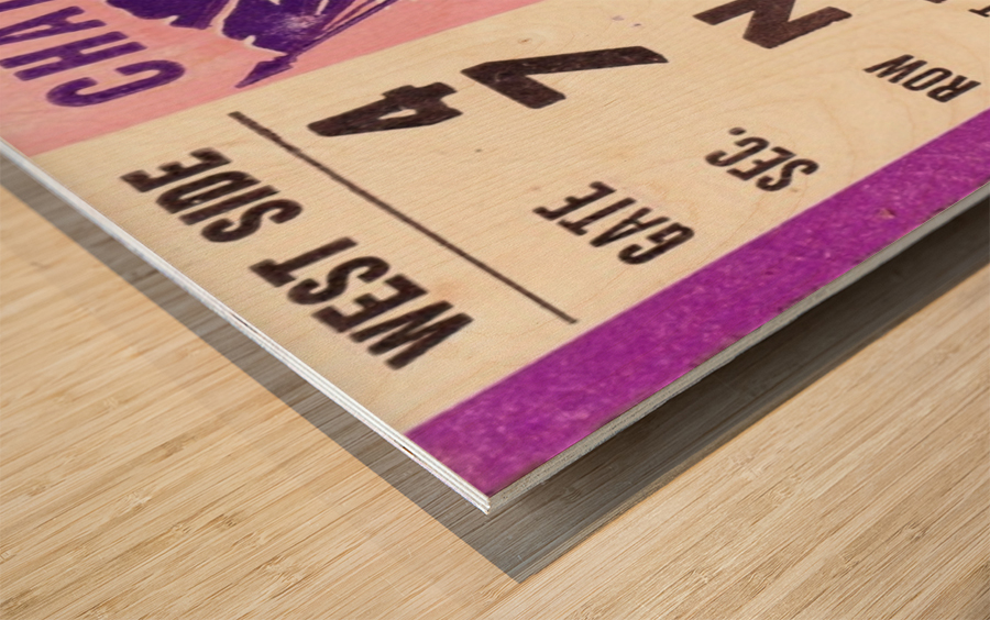 1954 Chattanooga vs. LSU Football Ticket Art Wood print