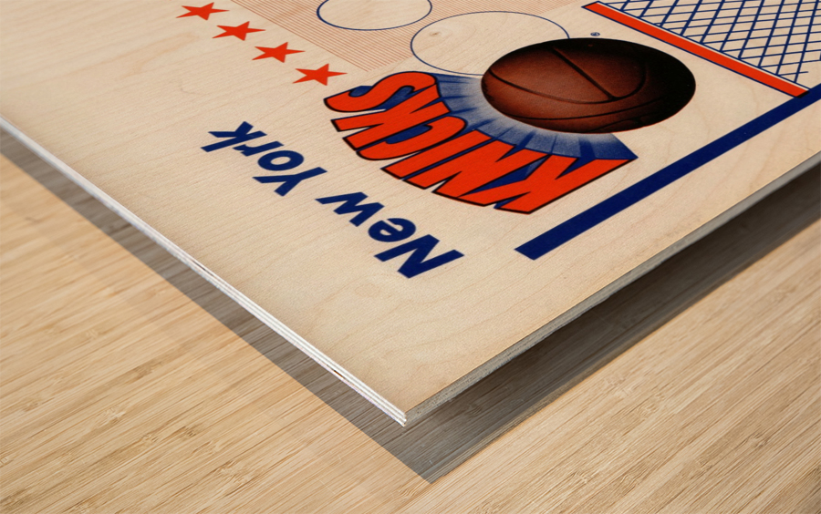 1967 New York Knicks Basketball Art Wood print