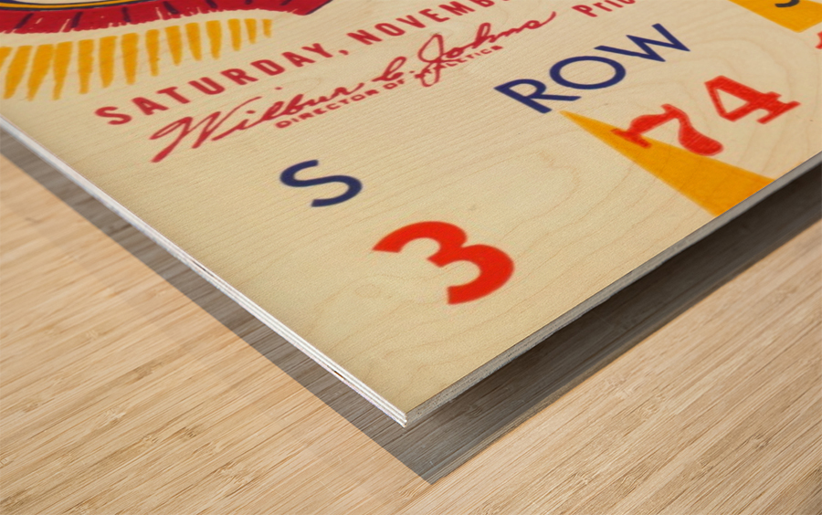 1956 USC vs. UCLA Football Ticket Canvas Wood print