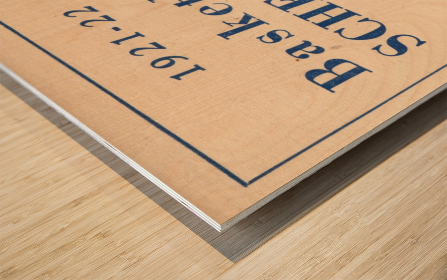 1921 Basketball Schedule Art  Wood print