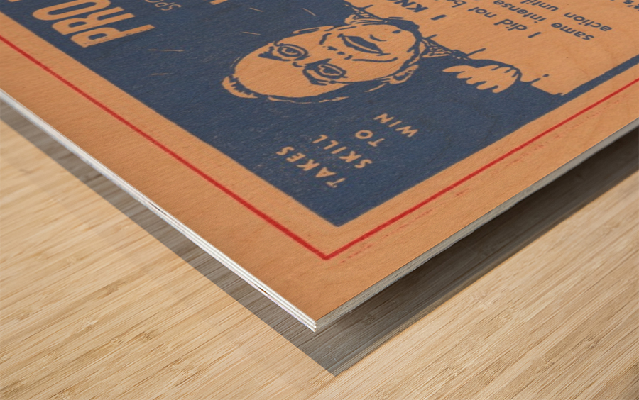 pro baseball game vintage board game ad poster art Wood print