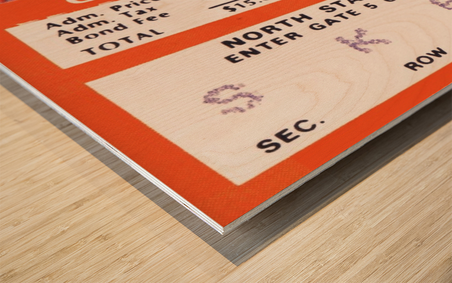ticket retro remix sports art row one Wood print