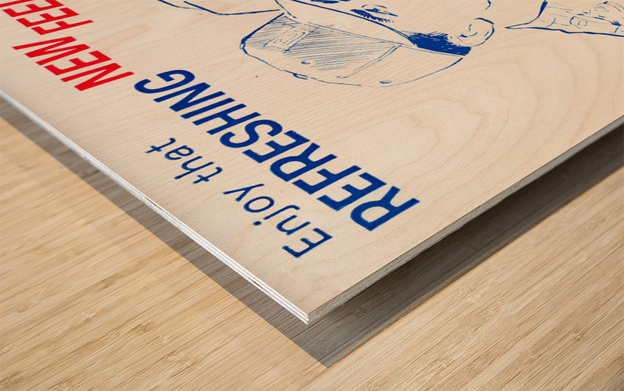 Vintage Coke Ad Enjoy That Refreshing New Feeling Wood print