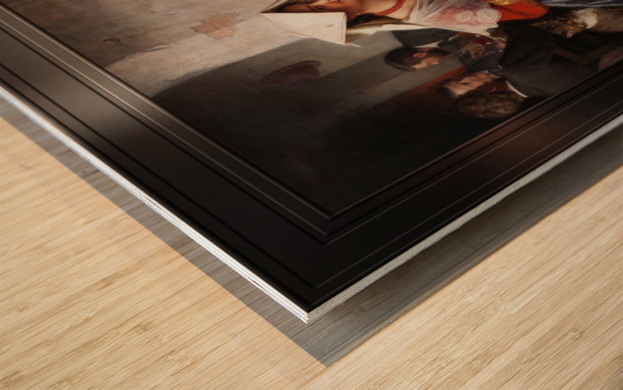 In a Roman Osteria by Carl Heinrich Bloch Classical Art Old Masters Reproduction Wood print