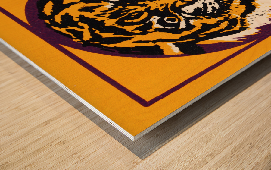 LSU Tigers Retro Eighties Art Print  Wood print