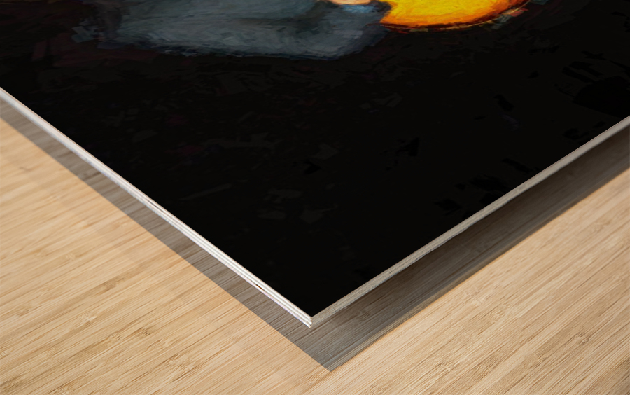 Guitar Man Wood print