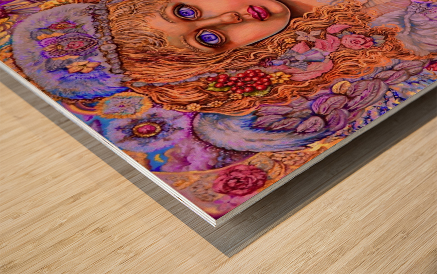 Yumi SugaiChristmas light angel. Wood print