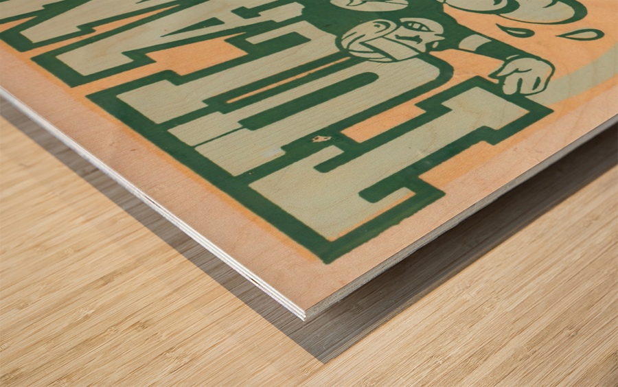 1940s tulane green wave art Wood print