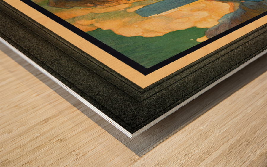 Art Deco Chicago Vintage Travel Poster Wood print