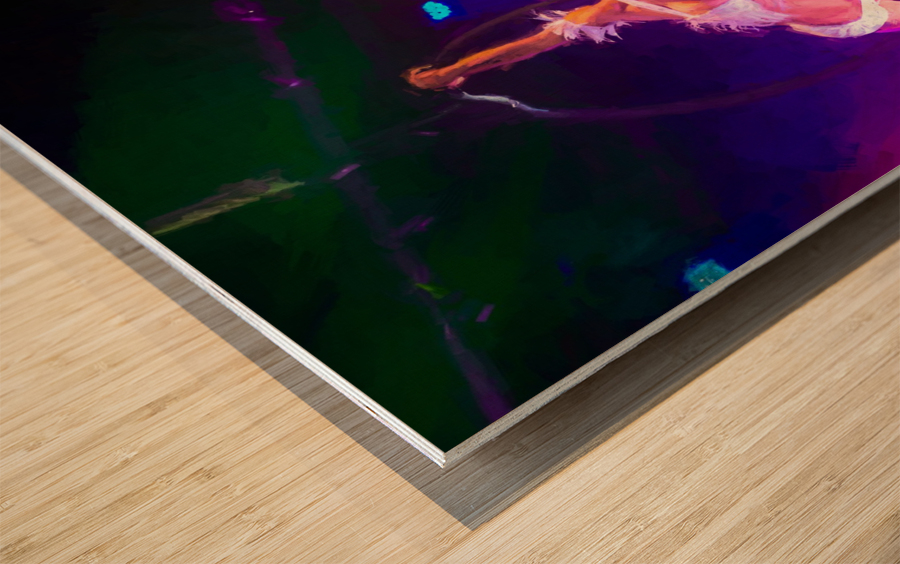 Cirque Le Noir Aerial Ring Close Oil Wood print