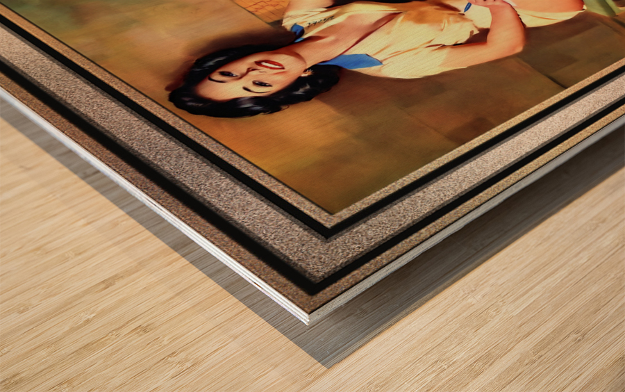 Victor Gaskets Pin-up Girl by Bill Medcalf Pin-Up Girl Vintage Artwork Wood print