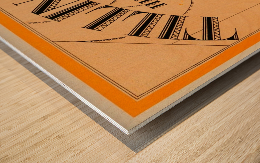 1933 Tilling Hire Vintage Car Art Deco Font Mini Poster Wood print