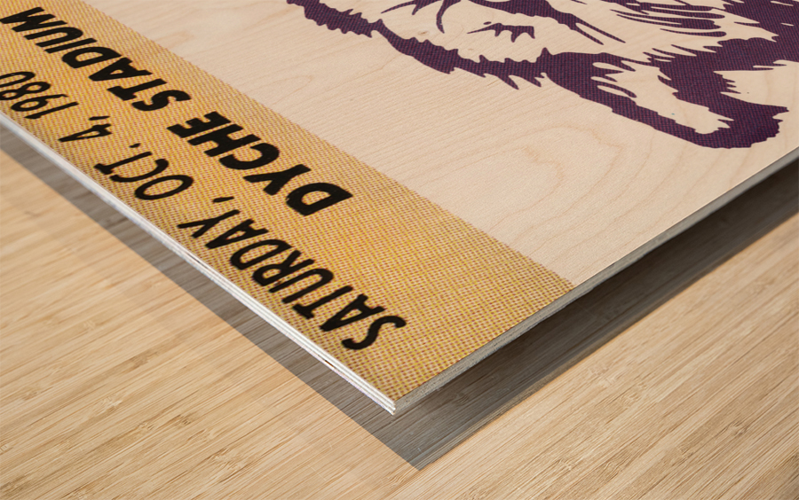 1980 Northwestern Band Day Ticket Stub Remix  Wood print