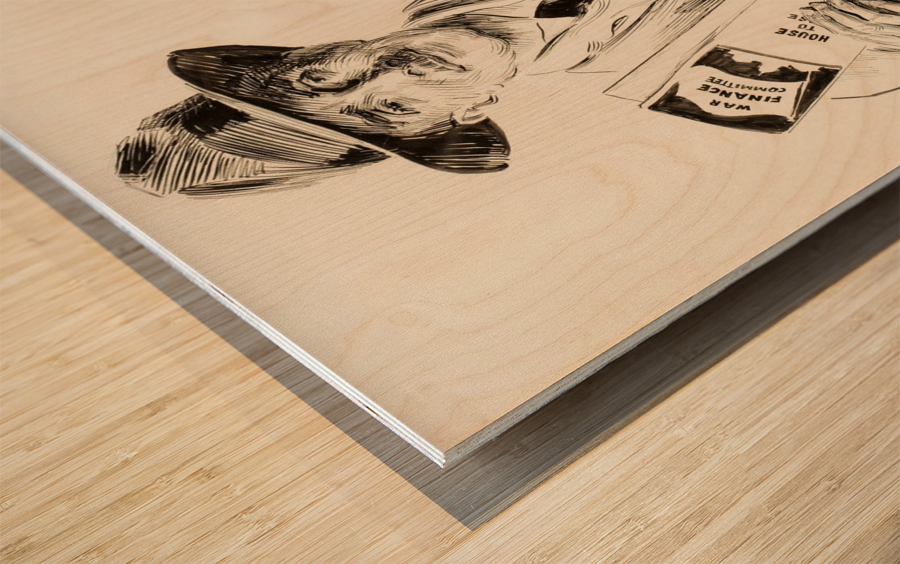 War Finance Comittee House to House Wood print