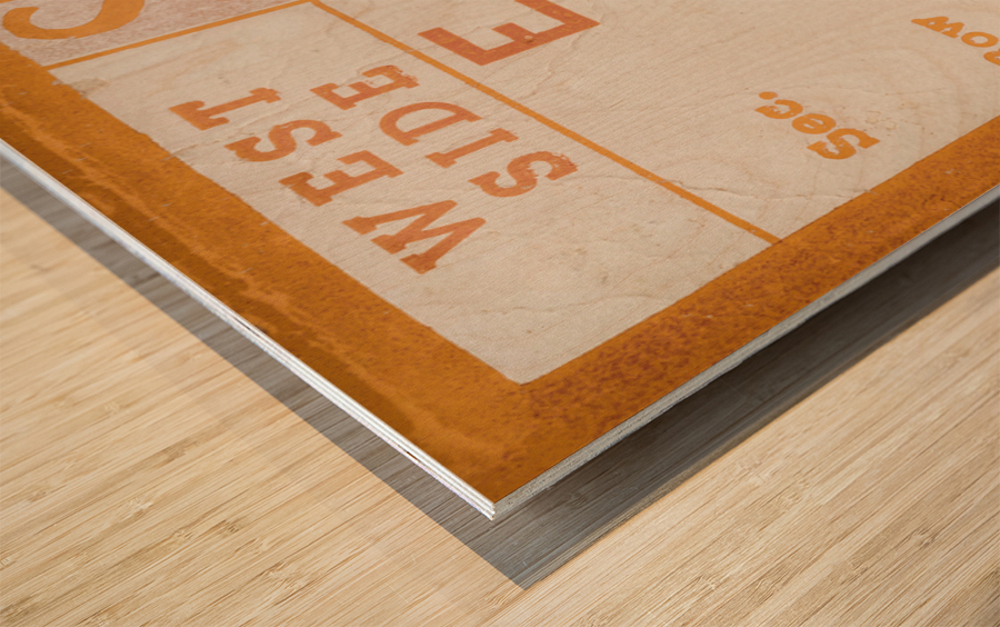 1938 Tennessee vs. LSU Football Ticket Art Wood print