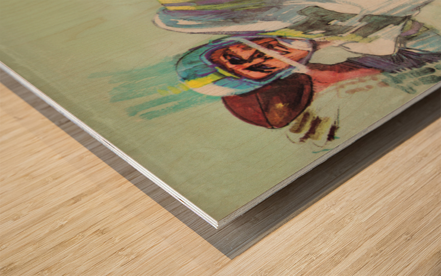 1966 7 Up Football Ad Wood print