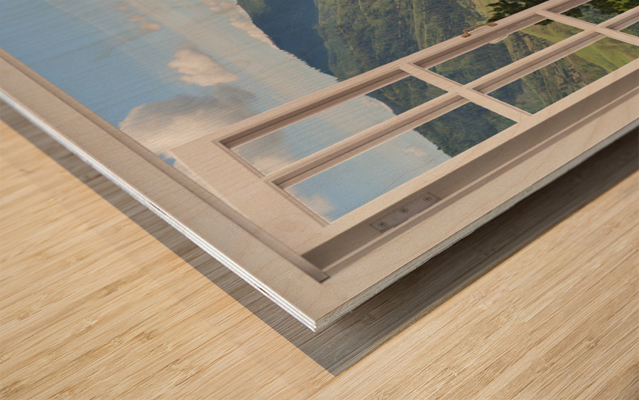 Sheltered by Pines Meadow Walk with Distant Hills Wood print